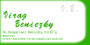 virag beniczky business card